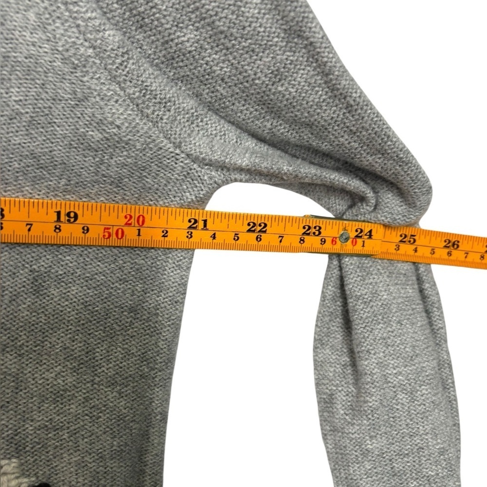 LOFT Women’s Dog Terrier Knit Turtleneck Sweater Gray Size Large Cotton Wool - Picture 9 of 11